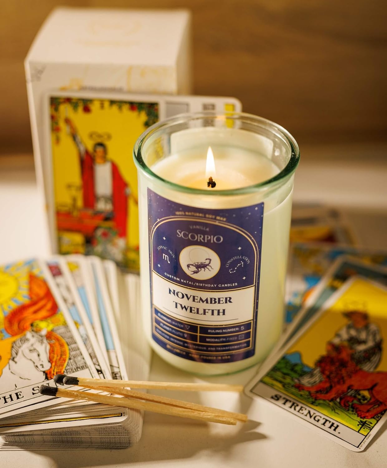 Birthday Candles - Custom Birthdate Astrological Zodiac Scented Candles. Astrology Gifts. All Natural Soy Wax. 75+ Hour Burn Time. Made in USA - July 11