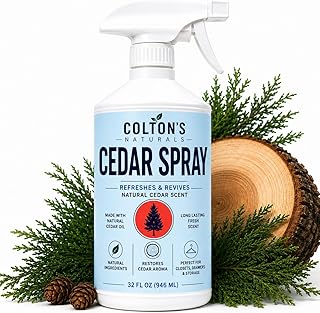 Cedar Spray w/Lavender Extract – Non-Chemical Wood Protection – Cedar Wood Scent – Restores Scent Closets & Drawers (32 oz)