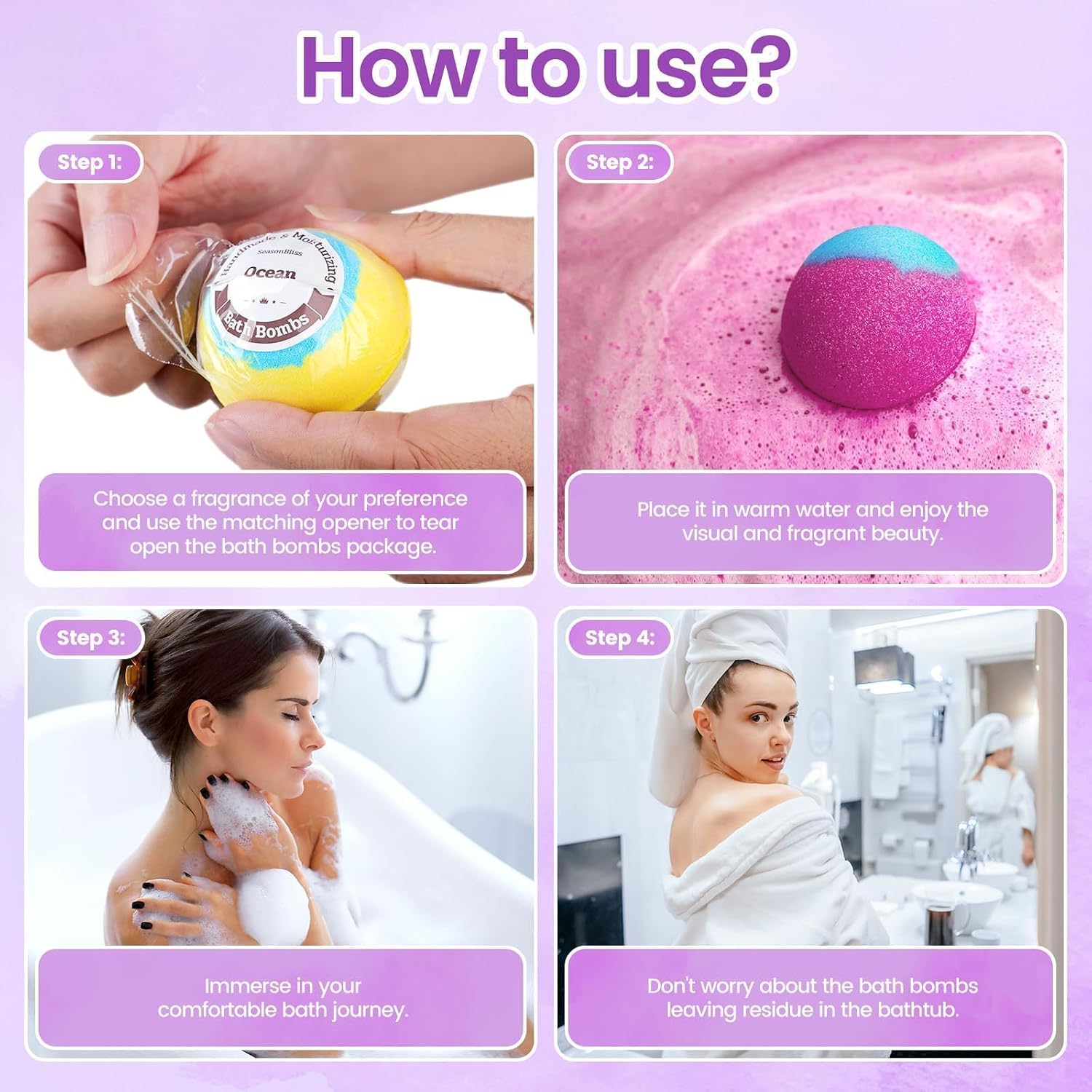 SeasonBliss Bath Bombs for Women, Easter Basket Stuffers, 12 Pack Bubble Shower Bombs Set Total 26.3OZ, Natural Bath Bomb with Shea Butter & Safe Oil, Ideal Present for Birthday,Valentine,Mother's Day