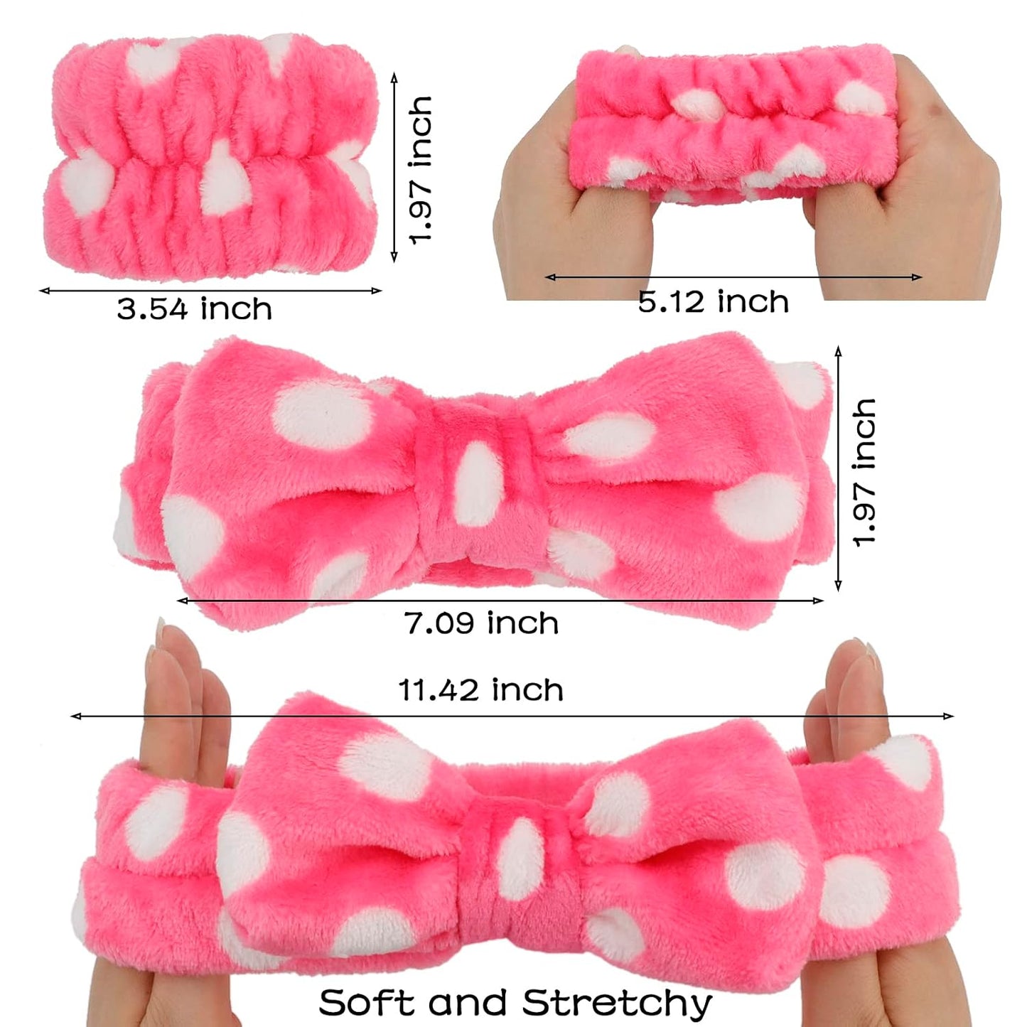 Chanaco 12PCS Spa Makeup and Skincare Set - Microfiber Headbands, Wrist Towels, and Face Wash Wristbands for Women