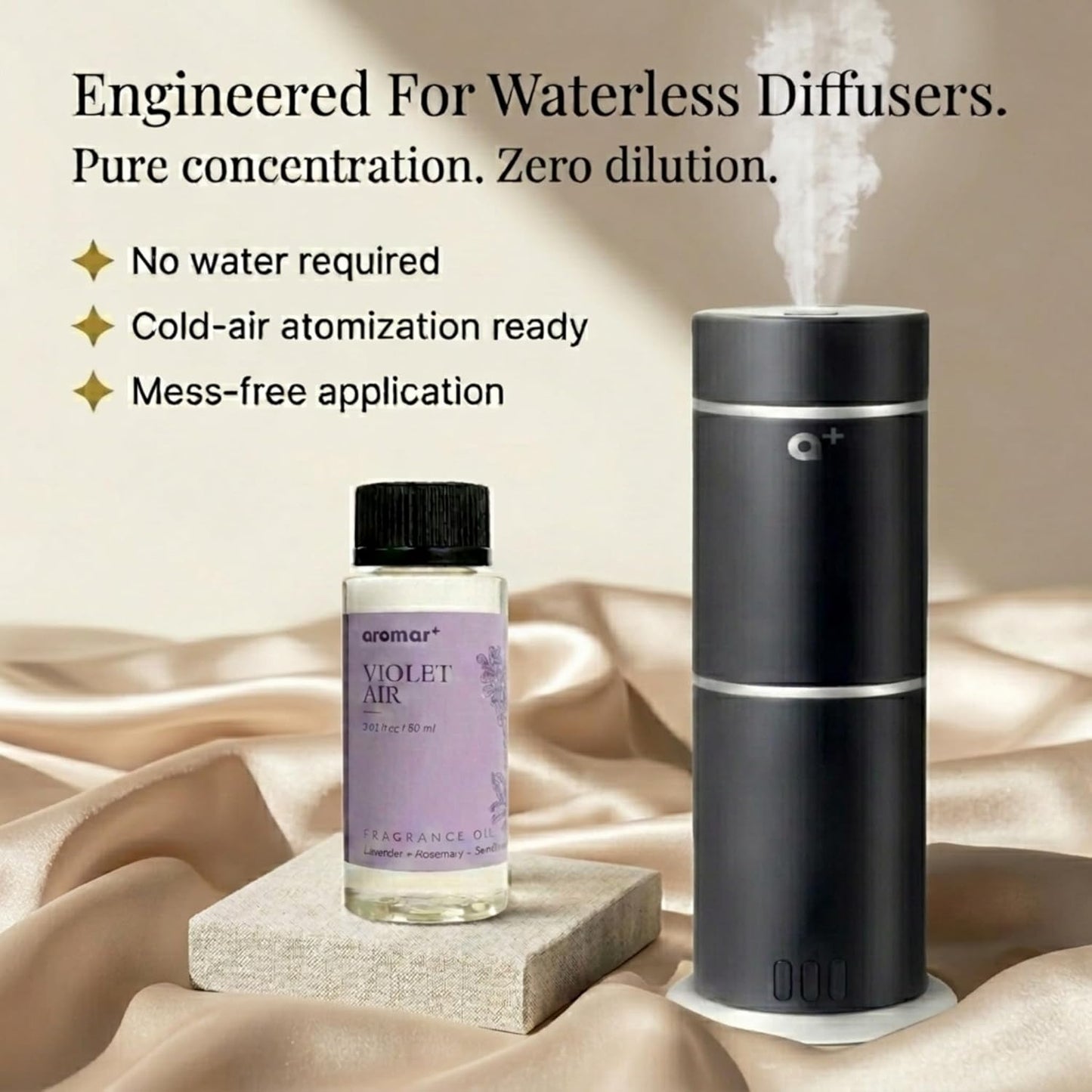 Aromar+ Fragrance Oil – Violet Air – Luxury Hotel Scent Experience with Lavender, Rosemary & Sandalwood – for Waterless Diffusers – Long-Lasting Home Aroma – 2oz/60mL