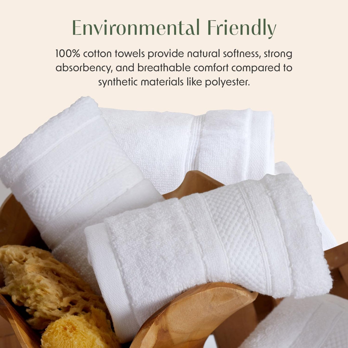 Springtree Home Luxury 100% Cotton Bath Towels Set | 100% Zero Twist Cotton | Premium Bath Towels | Ultra Soft Thick Plush & Highly Absorbent | Luxury Hotel & Spa Bathroom Towels | 6 Piece Set - White