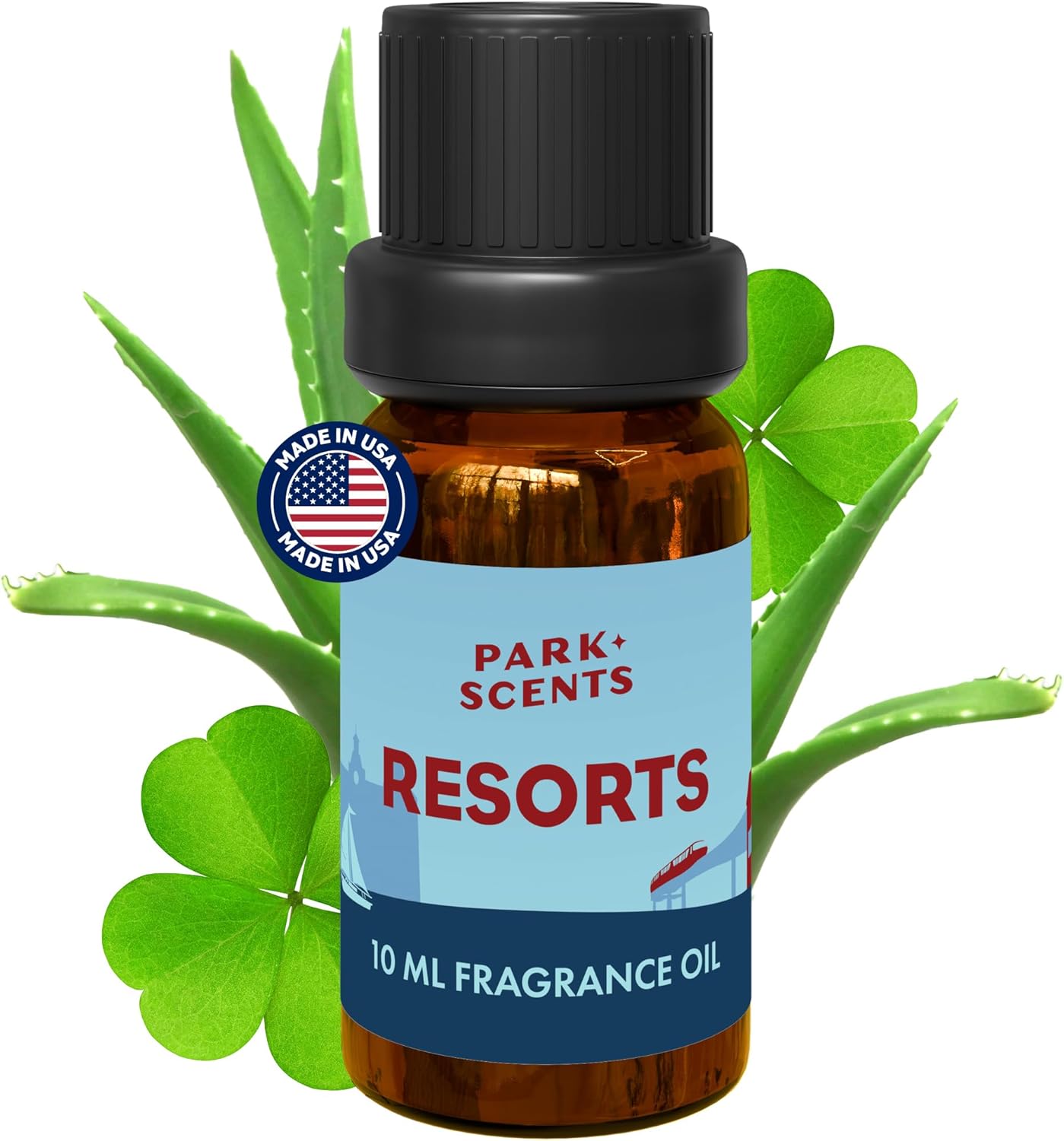 Park Scents Resorts – Floridian Theme Park Luxury Hotel Fragrance Oil – Clover, Aloe, Citrus & Daisy Scented Essential Oils for Diffusers, Home, Aromatherapy, Gifts for Women, Sister, Hostess (10ml)