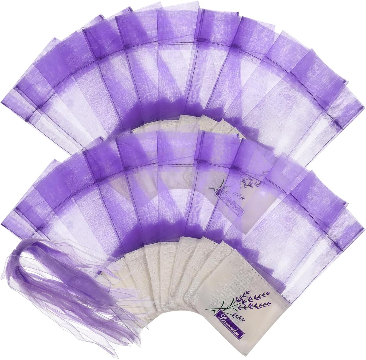 PRETYZOOM 30pcs Lavender Scented Sachets Bags Light Purple Fragrance Bags Drawstring for Closets Cars and Giving