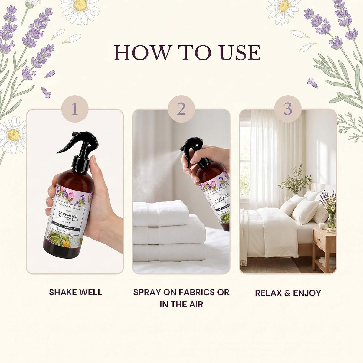 Abbey &amp; Sullivan Linen Spray, Lavender Chamomile, 16 oz