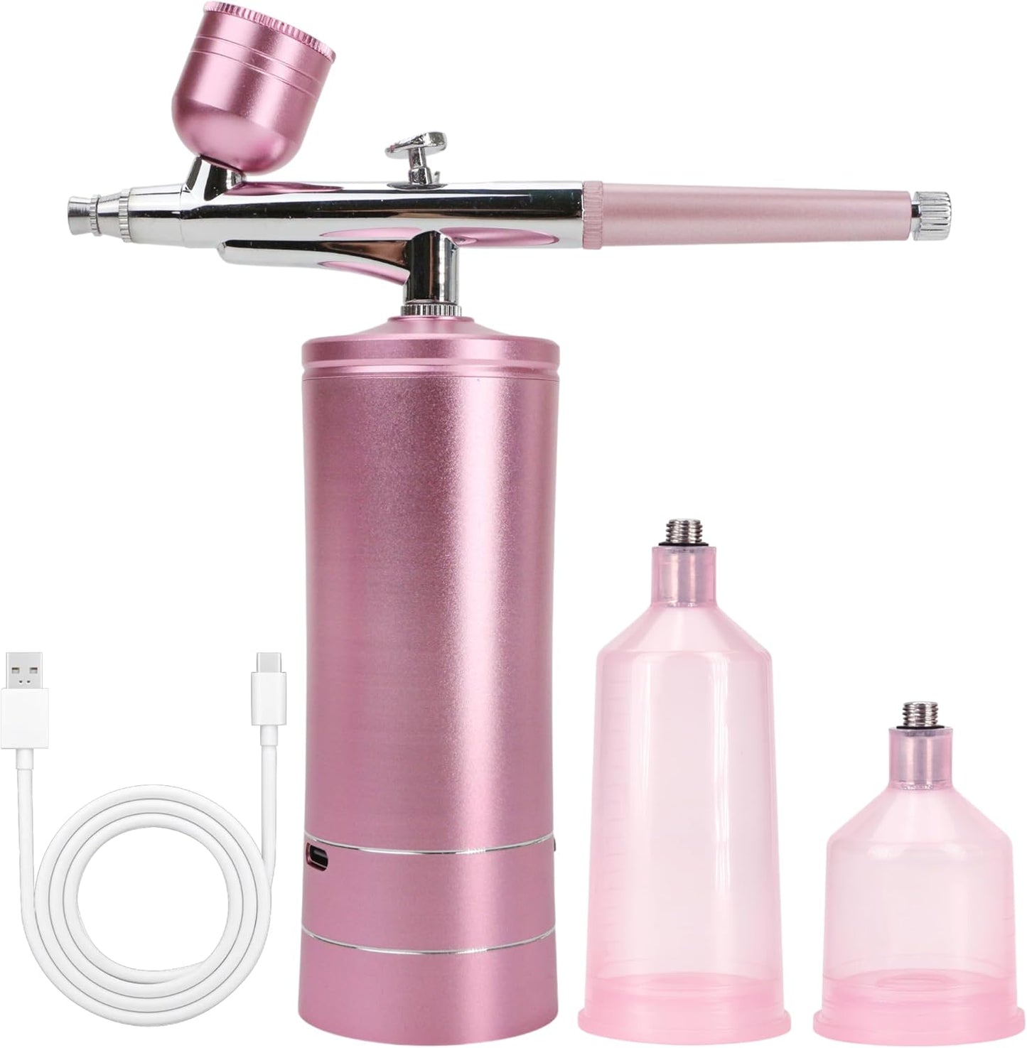 Oxygen Facial Machine – Handheld High Pressure Mist Spray Steamer for Skin Rejuvenation, Deep Cleaning, and Moisturizing – Portable, Rechargeable Airbrush for Home and Beauty Salon Use (Pink)