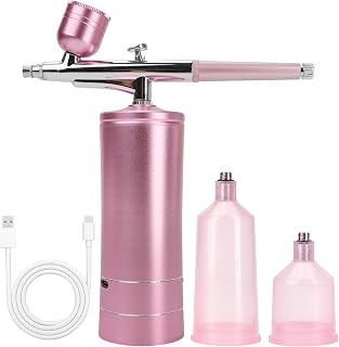 Oxygen Facial Machine – Handheld High Pressure Mist Spray Steamer for Skin Rejuvenation, Deep Cleaning, and Moisturizing – Portable, Rechargeable Airbrush for Home and Beauty Salon Use (Pink)