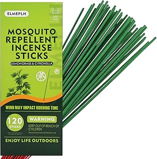 120 PCS Mosquito Repellent Incense Sticks Outdoor Patio - DEET Free - Lemongrass Oil - Natural Citronella Incense Sticks for Camping, Patio, Hiking,etc