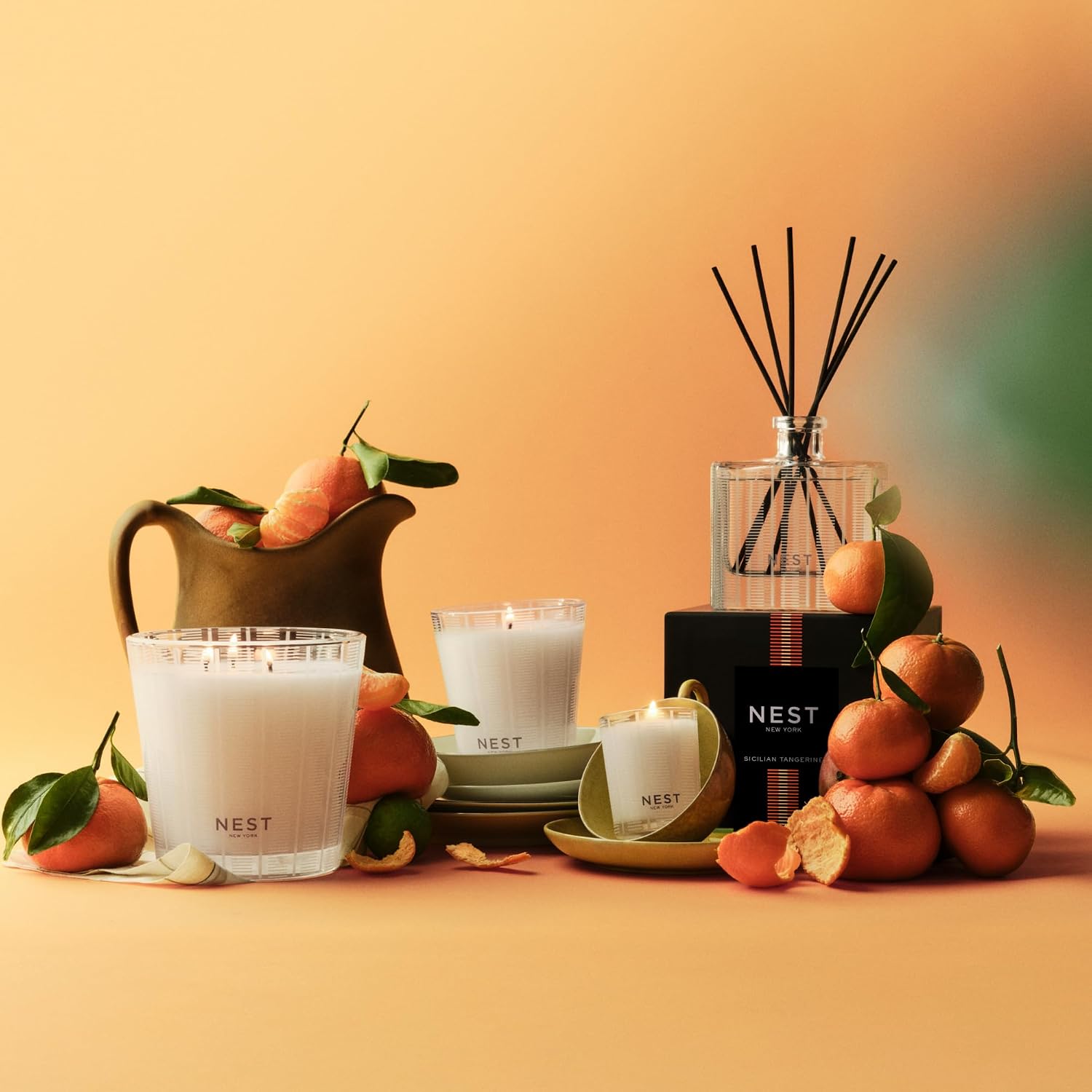 NEST New York Reed Diffuser Liquid Refill, Sicilian Tangerine - 5.9 fl oz - Fragrance for Up to 90 Days - Flame Free