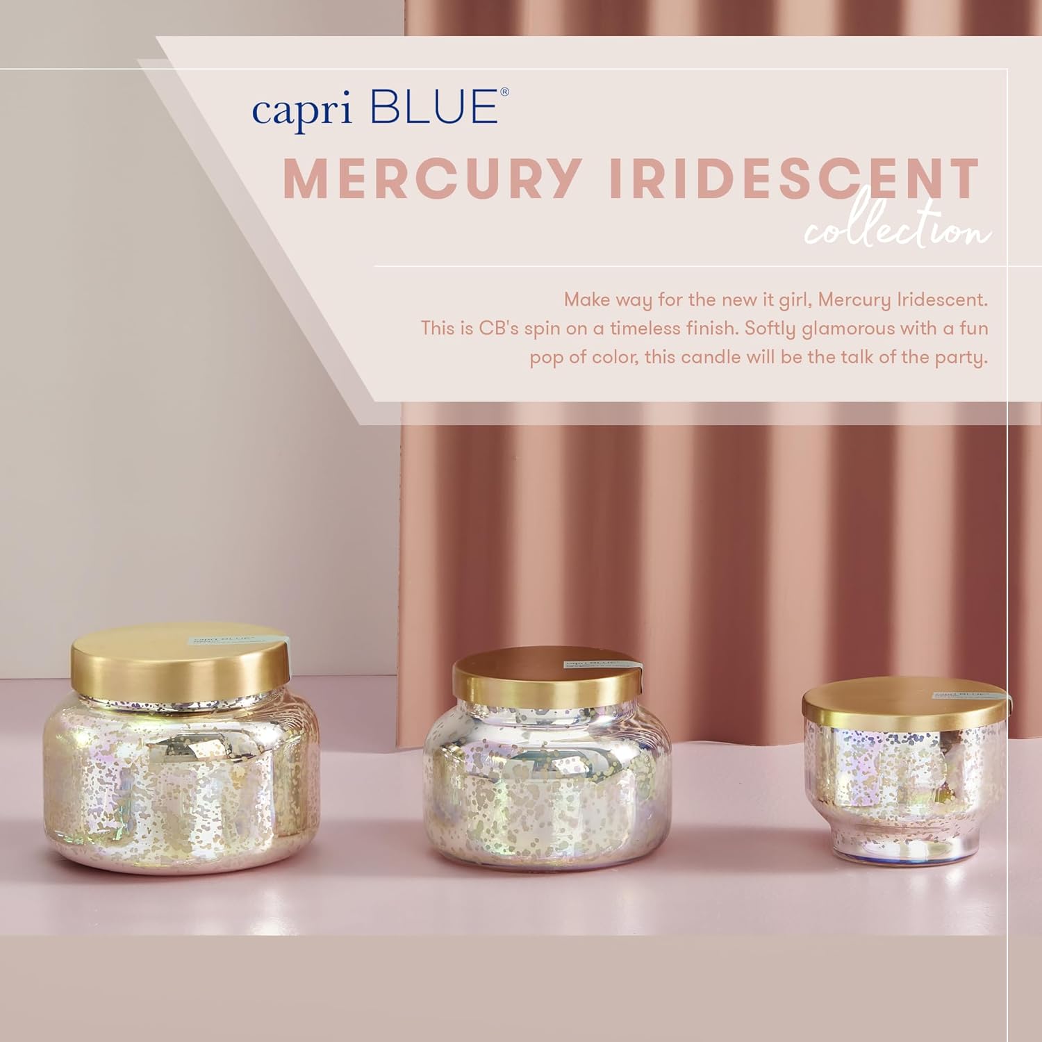 Capri Blue Reed Diffuser - Comes with Blue Jean Scented Diffuser Oil, Diffuser Sticks, and Mercury Iridescent Glass Bottle - Aromatherapy Diffuser (5.7 fl oz)