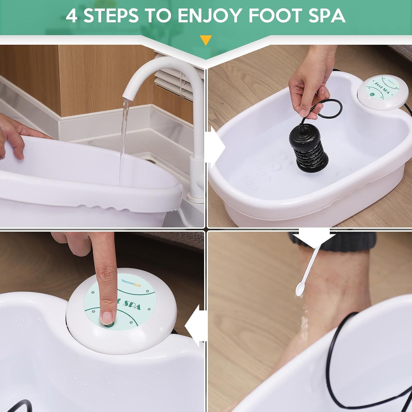 veicomtech Ionic Foot Bath Detox Machine, Ion Cleanse for Home Use, Salon, Beauty Spa Club, Detox Foot Bath with 2 Arrays, 100 Tub Liners