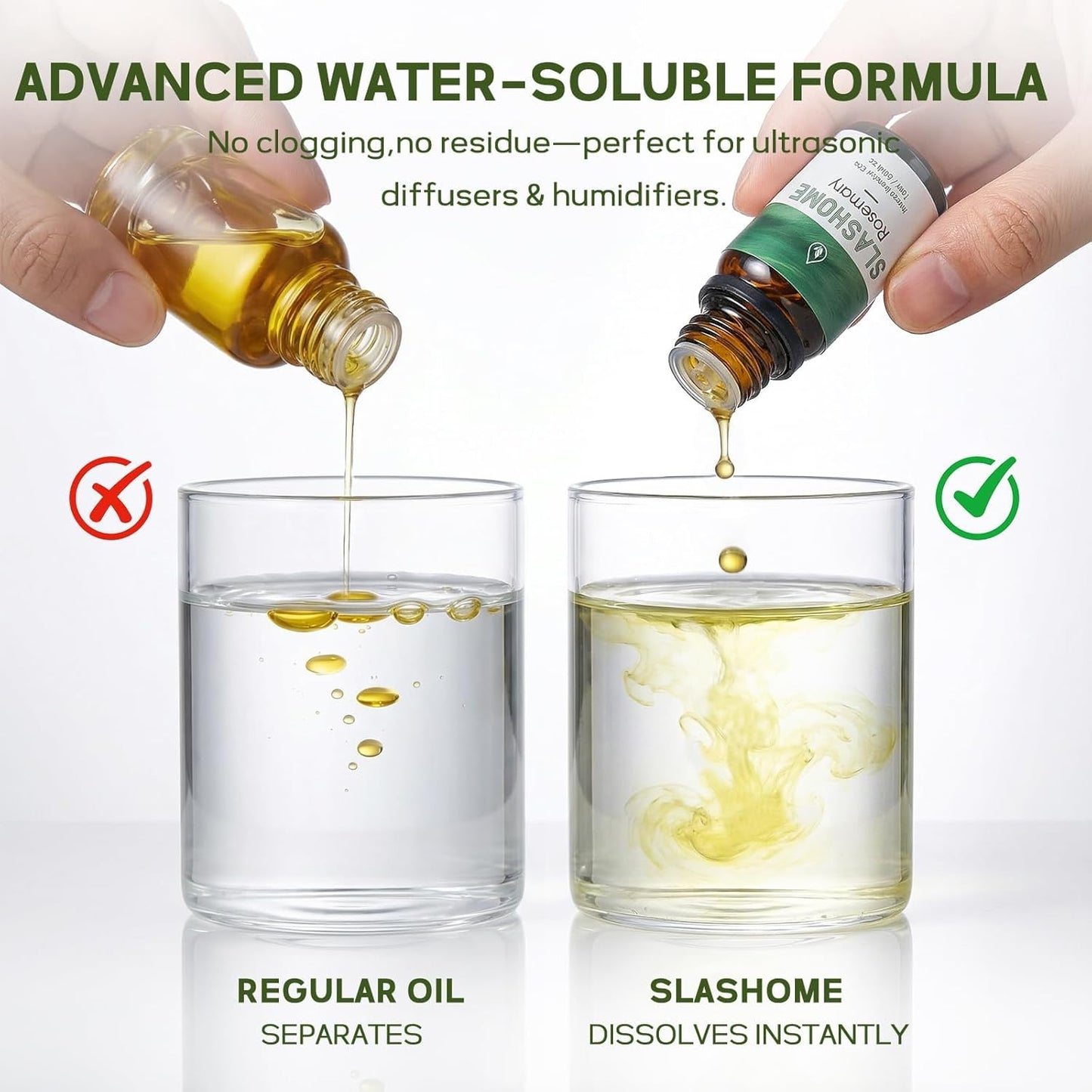 Water Soluble Essential Oils Set, 12 x 10ml Essential Oils for Diffusers & Humidifiers, Home Fragrance Oils Collection with Lavender, Eucalyptus & Sweet Orange, Gift Set for Women & Men