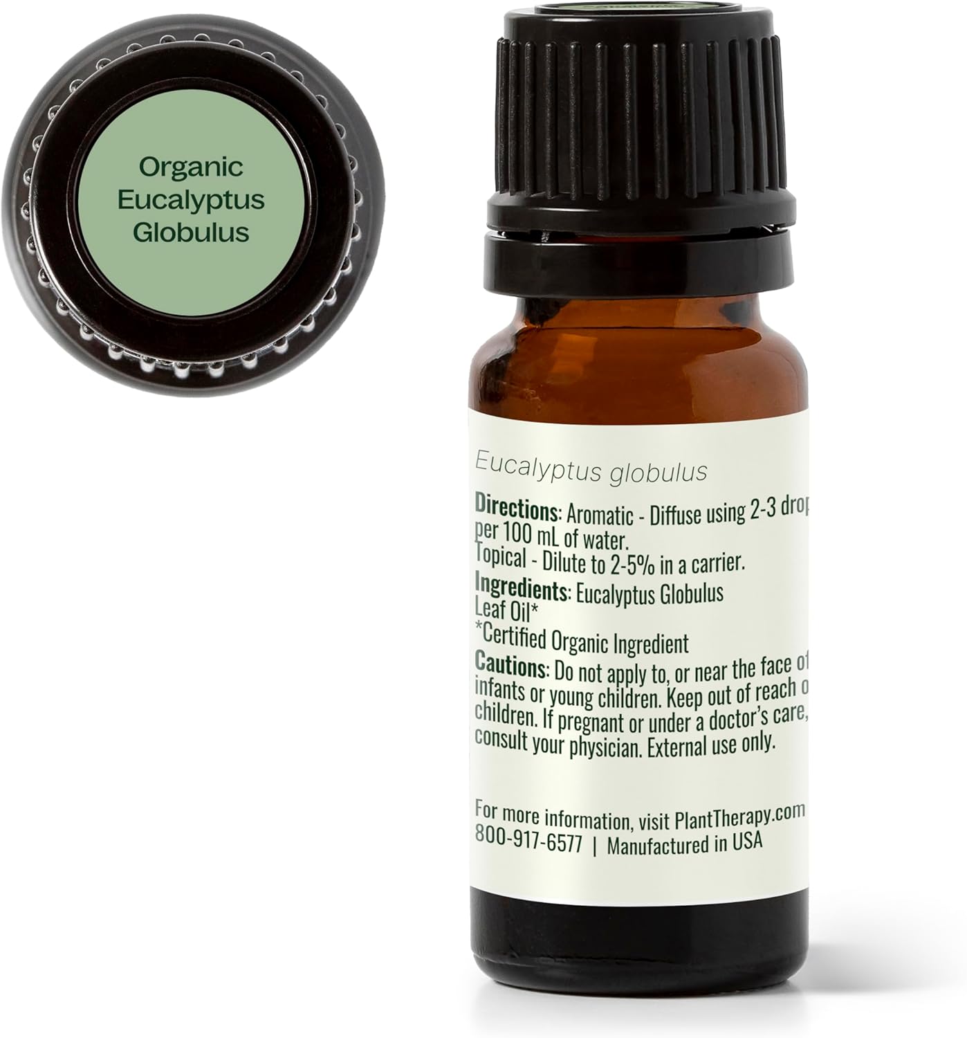 Plant Therapy Organic Eucalyptus Globulus Essential Oil 100% Pure, USDA Certified Organic, Undiluted, Natural Aromatherapy, Therapeutic Grade 10 mL (1/3 oz)