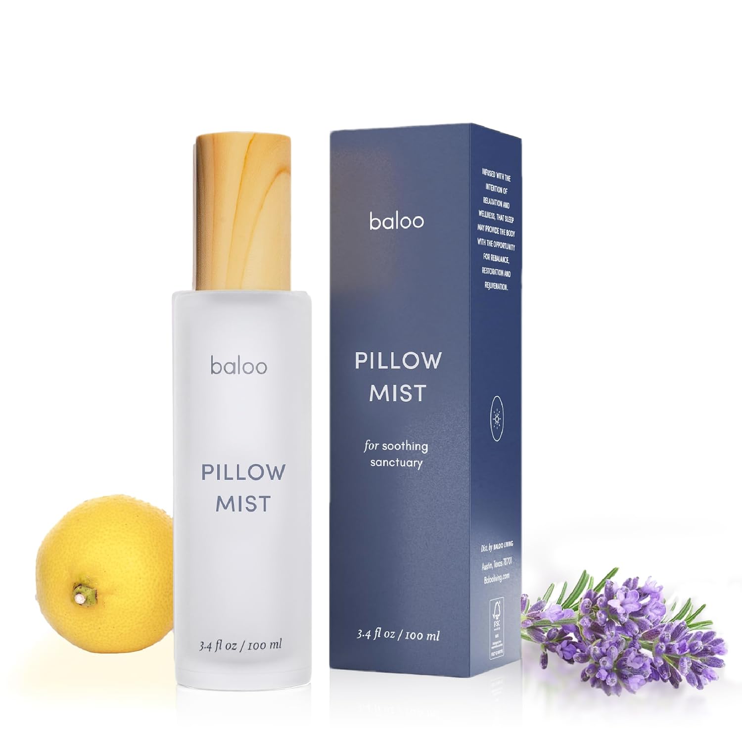 Baloo Pillow Mist | Natural & Calming Sleep Spray with Lavender, Chamomile & Lemon Essential Oils | for Pillows, Linen & Bedding | Relaxing Aromatherapy for Sleep | 100ml