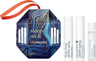 THISWORKS Sleep On It Kit – Plus Pillow Spray, Deep Sleep Pillow Spray & Stress Check Roll-On (5ml each) – Mini Set with Lavender, Eucalyptus & Frankincense