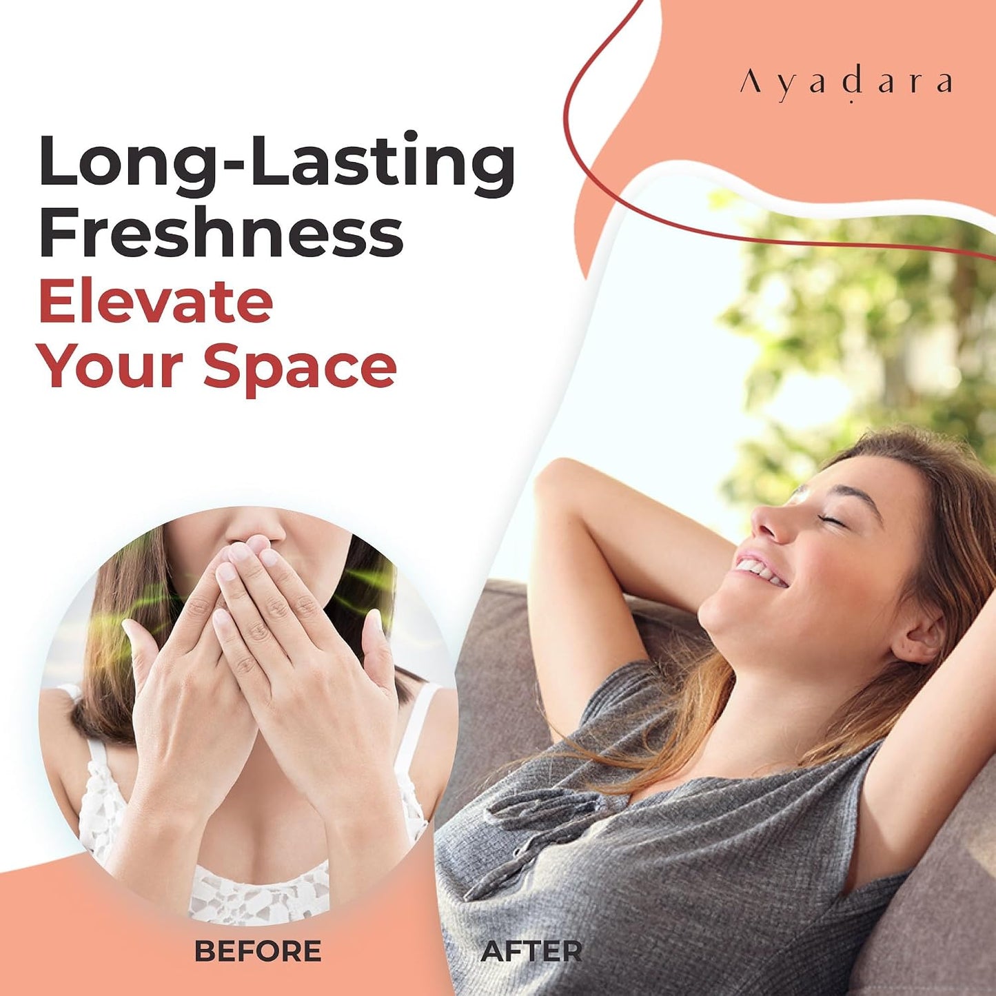 Ayadara Natural Room Spray, 4 oz, Aromatherapy for Room, Fragrance Spray and Home/Linen Deodorizer Mist, All Natural Spray Air Freshener with Lemongrass and Peppermint Oil, 1000 Sprays