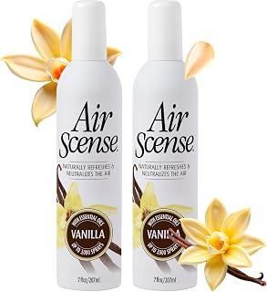 Air Scense Air Freshener Deodorizer Room Spray for Bathroom & Home, Essential Oils, Natural Vanilla- 7 fl oz (2-Pack)