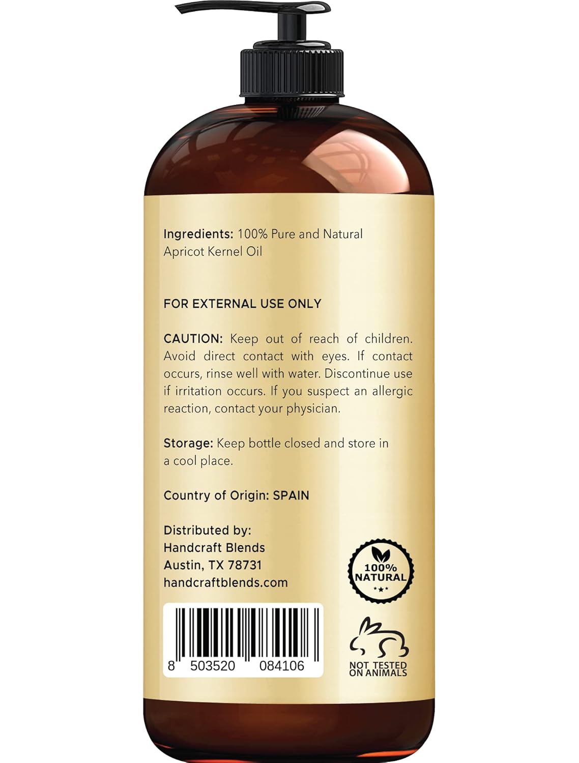 Handcraft Blends Rich Care Set: Organic Castor Oil and Apricot Kernel Oil – (2 x 16 Fl Oz) – 100% Pure & Natural – Carrier Oils for Hair, Skin, and Massage