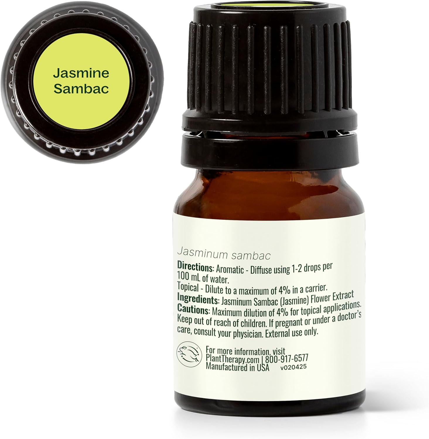 Plant Therapy Jasmine Sambac Absolute Essential Oil, 2.5 mL (1/12 oz), 100% Pure and Undiluted, Great for Skin Care DIYs and Aromatherapy