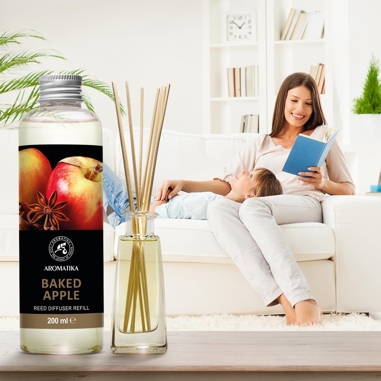Baked Apple Refill Reed Diffuser 6.8 Fl Oz - Room Diffuser Refill - Home Fragrance - Room Freshener - Fresh and Long Lasting Fragrance