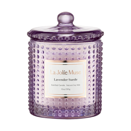LA JOLIE MUSE Lavender Suede Scented Candle for Home