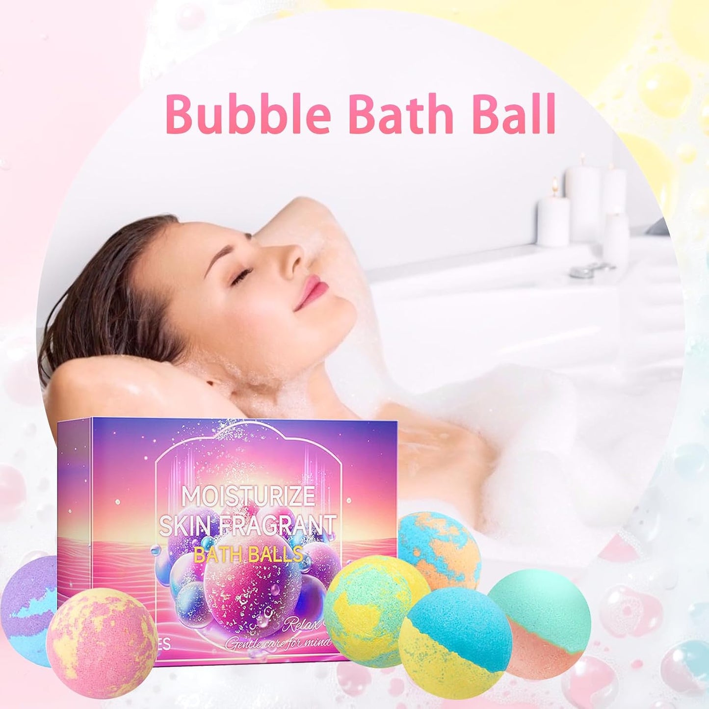 Bath Bombs Salt Balls,6 Natural Handmade Bath Bomb Kit,Organic Bathbombs with Rosemary Lemon Rose,Perfect for Bubble Spa Bath,Birthday Gifts for Boys, Girls