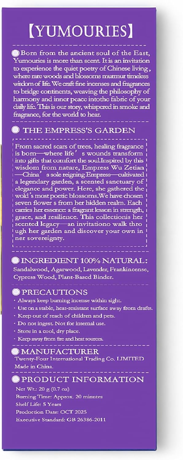 Lavender Incense Sticks 30g · Non-Toxic · Low Smoke for Sleep