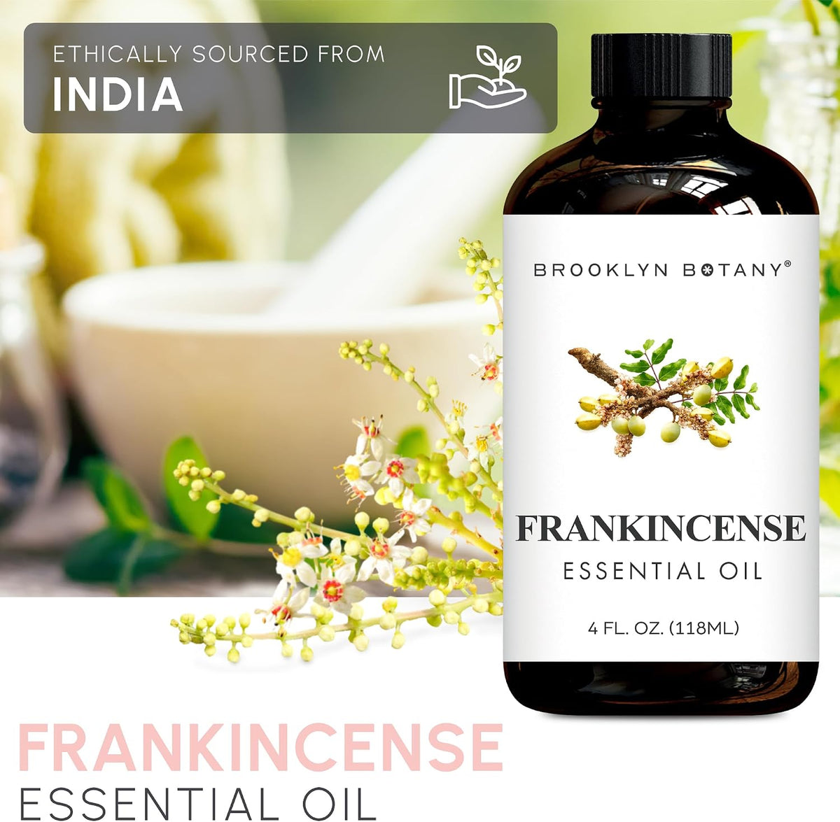 Brooklyn Botany Frankincense Essential Oil - Huge 4 Fl Oz