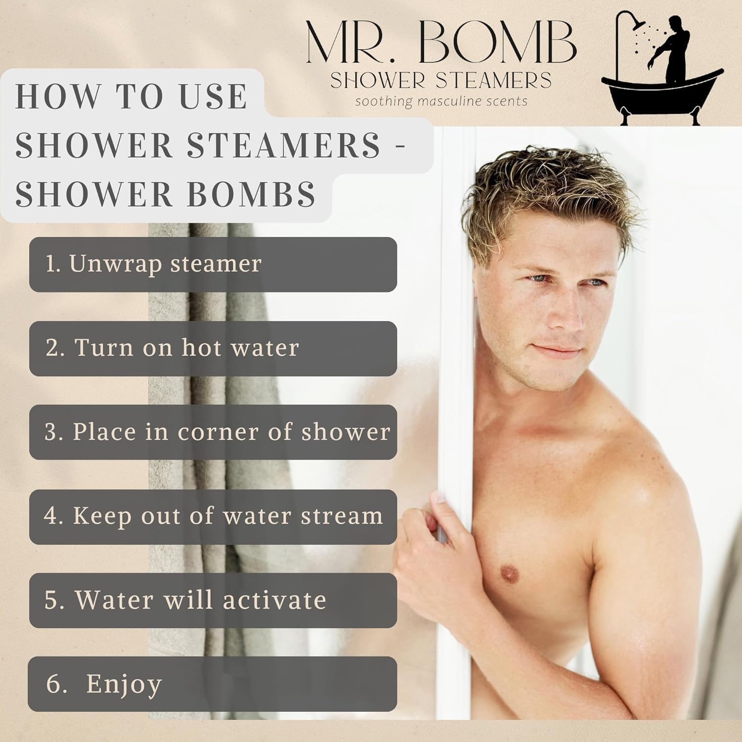 Mr. Bomb Masculine Shower Steamers for Men, Dude Bombs, Aromatherapy for The Guys, Shower Bombs for Men Gift Set, 9 Pack Steamer Set, Elevate Your Bathing and Relaxation (Large, Man-Up)