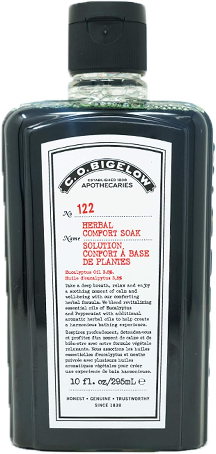C.O. Bigelow Herbal Comfort Soak, Aromatherapy Bath Soak for Discomfort, Relaxation & Tired Muscles with Essential Oils, Eucalyptus, Peppermint, Echinacea, 10 fl oz