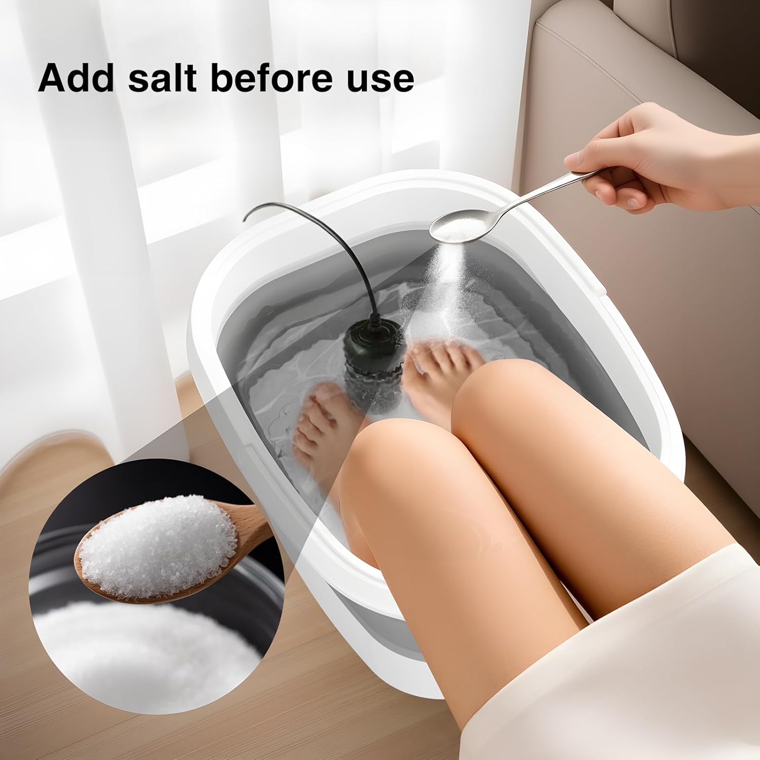 Ionic Foot Bath Detox Machine,Foot Detox Foot Bath Soak Tub with 2 Arrays,80 Disposable Foot Spa Liners, Sea Salt,Folding Foot Spa Bucket,Home Salon-Level Foot Soaking Tub