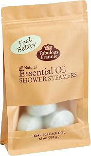 Fabulous Frannie Shower Steamers Feel Better Aromatherapy, Extra Large, Extra Strength, Spa Kit, Gifts 4 Mom, Tablet Bombs Essential Oils, Self Care Relaxation Women Men 2oz Disc 6 Count (Pack of 1)