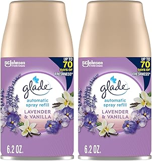 Glade Automatic Spray Refill, Air Freshener for Home and Bathroom, Lavender & Vanilla, 6.2 Oz, 2 Count