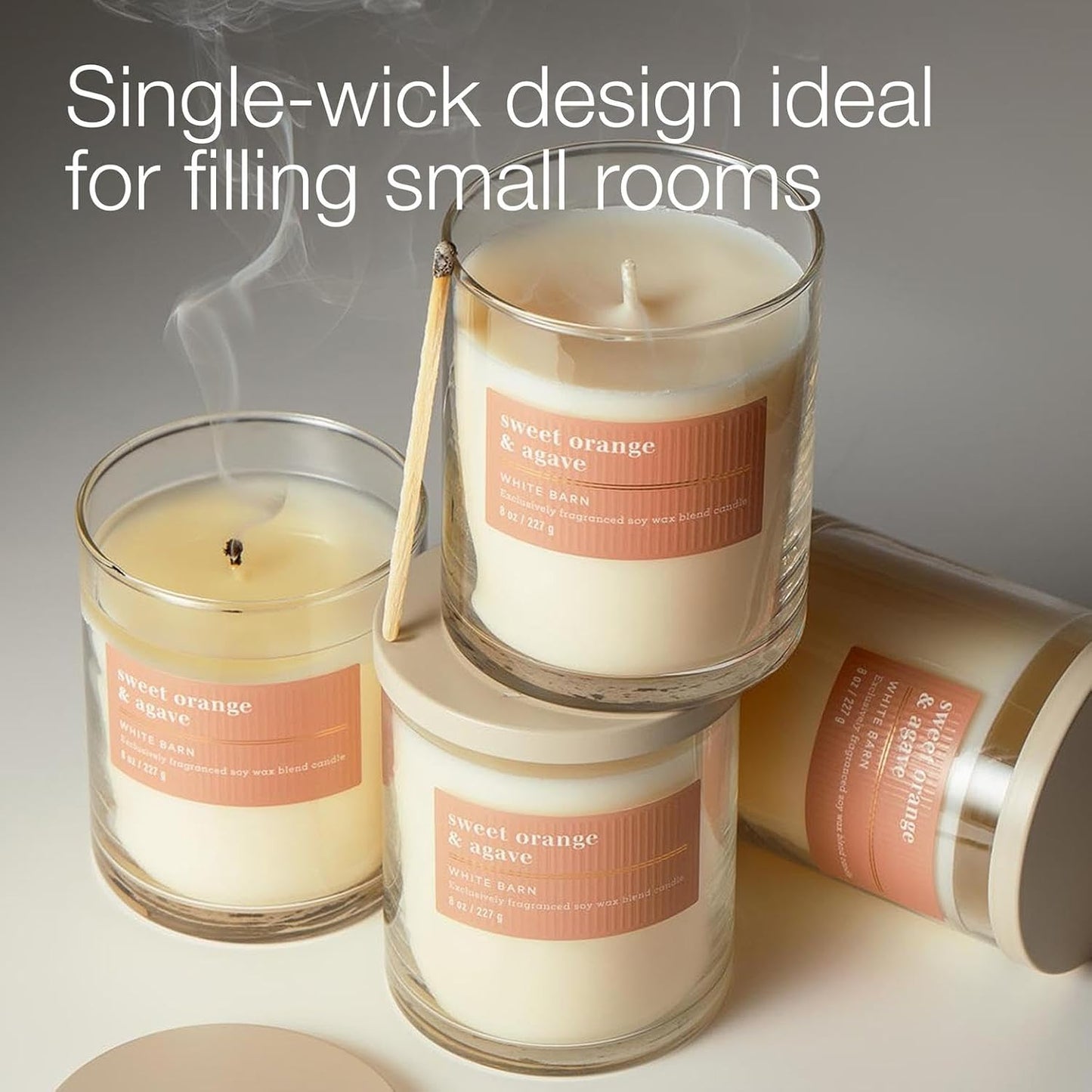 Bath & Body Works Single Wick Candle, Sweet Orange & Agave Candle, Long-Lasting Burn Up to 45 Hours, Exclusively Fragranced Soy Wax Blend, 8 oz - 1 Pack