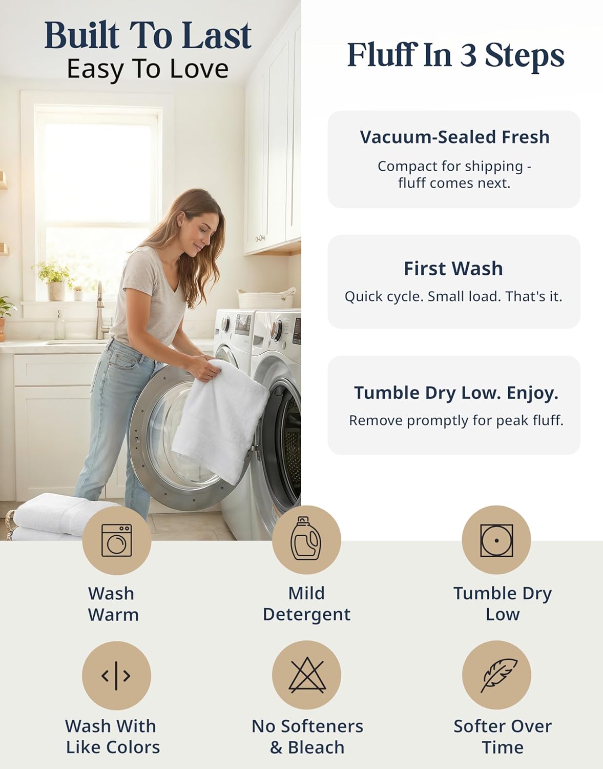 LANE LINEN 100% Cotton Bathroom Towel Set of 24 piece - 4 Bath, 4 Fingertip, 6 Hand, 8 Washcloths, 2 Bath Sheets - Soft, Durable & Absorbent - Hotel & Spa-Quality Design - White Towels