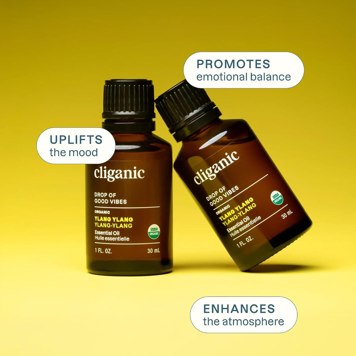 Cliganic Organic Ylang Ylang Essential Oil for Diffuser
