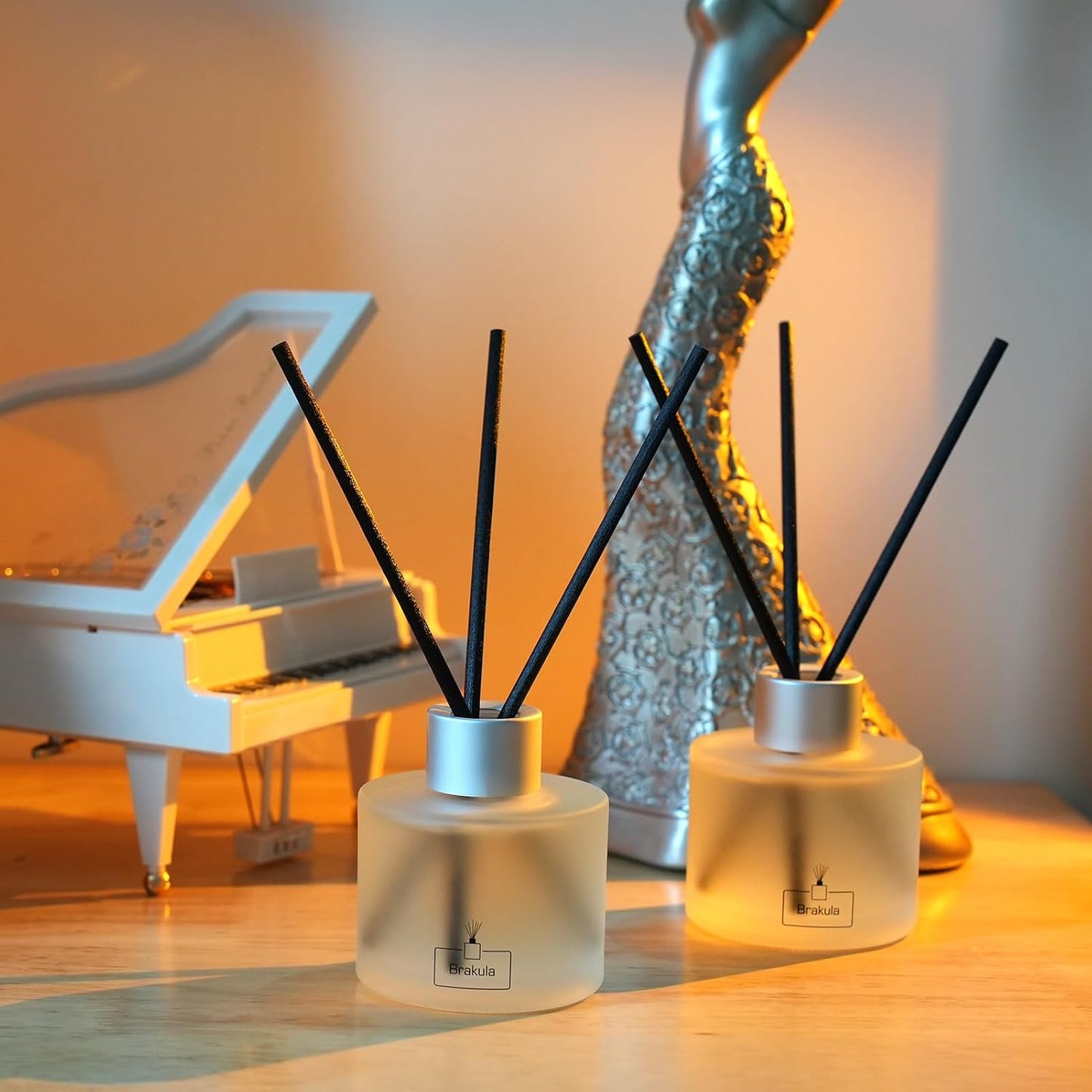 Brakula Reed Diffuser Set- Eucalyptus & Mint Scented Home Fragrance, 3.4OZ(100ml) x 2, Essential Oil Diffuser for Living Room, Bathroom & Guest Rooms