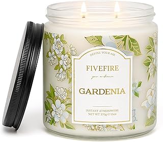 Gardenia Scented Candles for Bedroom, 13oz Natural Soy Wax 2-Wick Jar, Up to 76-Hour Clean Burn, Creamy White Floral Home Fragrance, Gift for Women Men