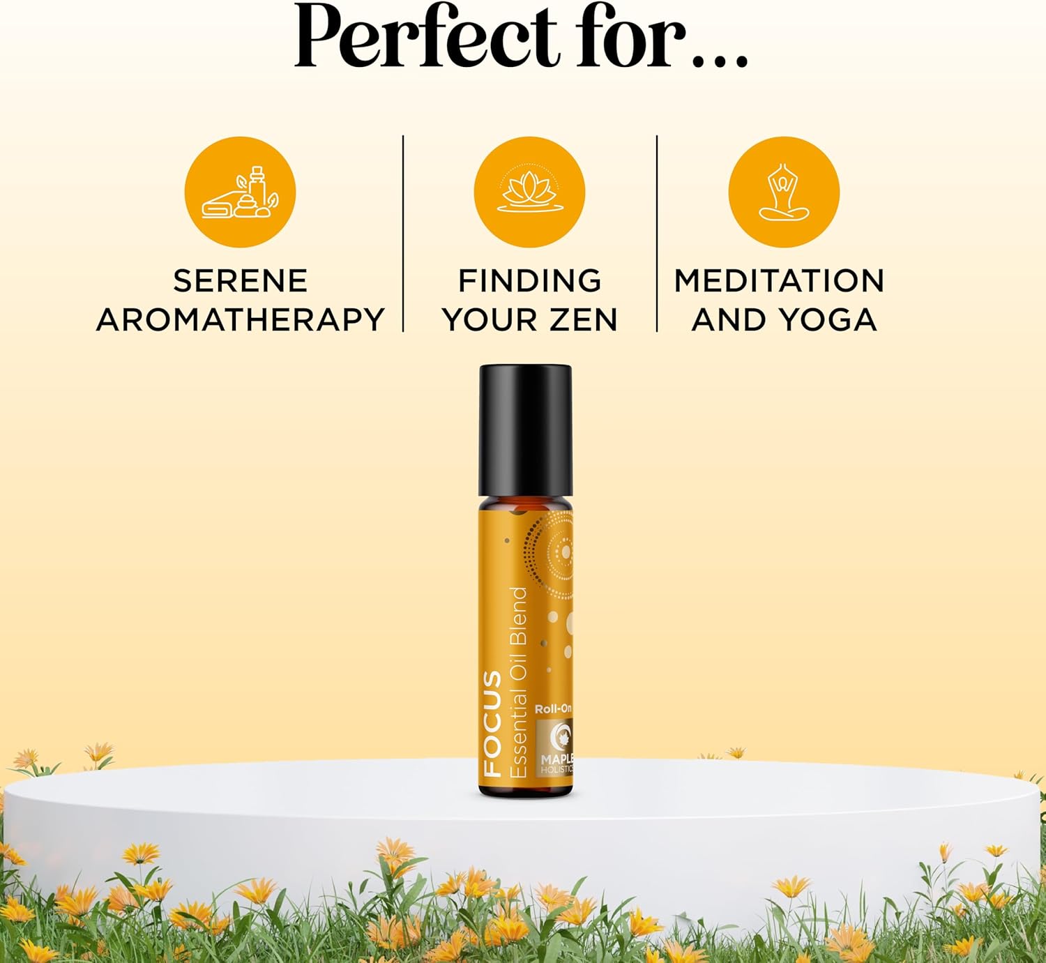 Focus Essential Oil Roll On - Aromatherapy Essential Oil Roller with Invigorating Pure Citrus and Mint Oils - Attention and Focus Essential Oil Blend with Eucalyptus Peppermint & Grapefruit (1 Pack)
