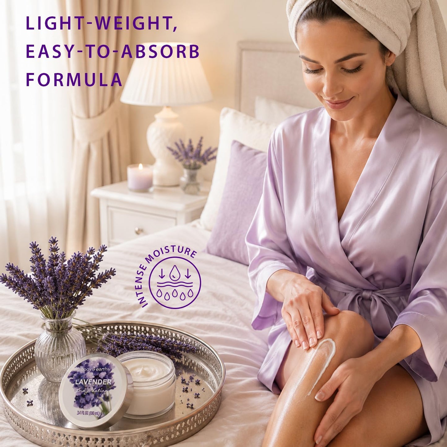 Gift Set for Women Body & Earth Gifts Set Lavender Gift Baskets For Women Bath Sets with Bubble Bath Body Lotion Scented Candle Mother‘s Day Gifts for mom
