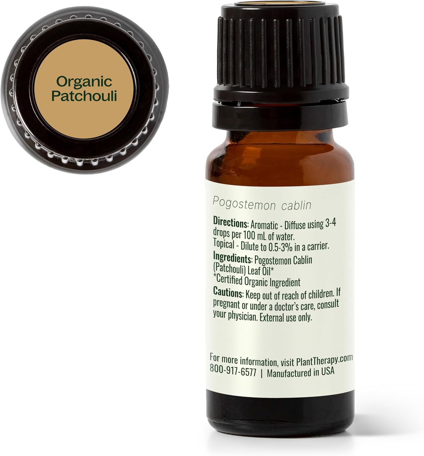 Plant Therapy Organic Patchouli Essential Oil 10 mL (1/3 oz) 100% Pure, Undiluted, Therapeutic Grade