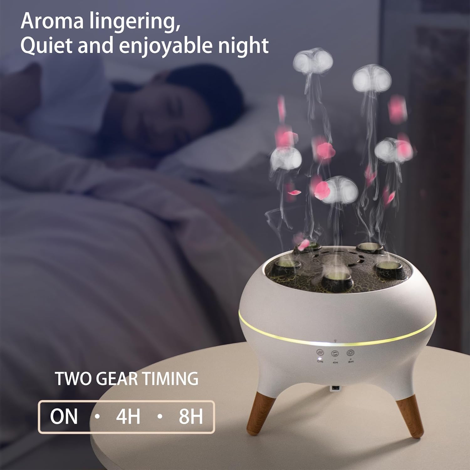 Dynamic Aromatherapy Diffuser – 250ml Essential Oil Cool Mist Humidifier with Jellyfish Mist & Color-Changing LED Lights for Relaxing Home, Bedroom & Office Atmosphere (Black)