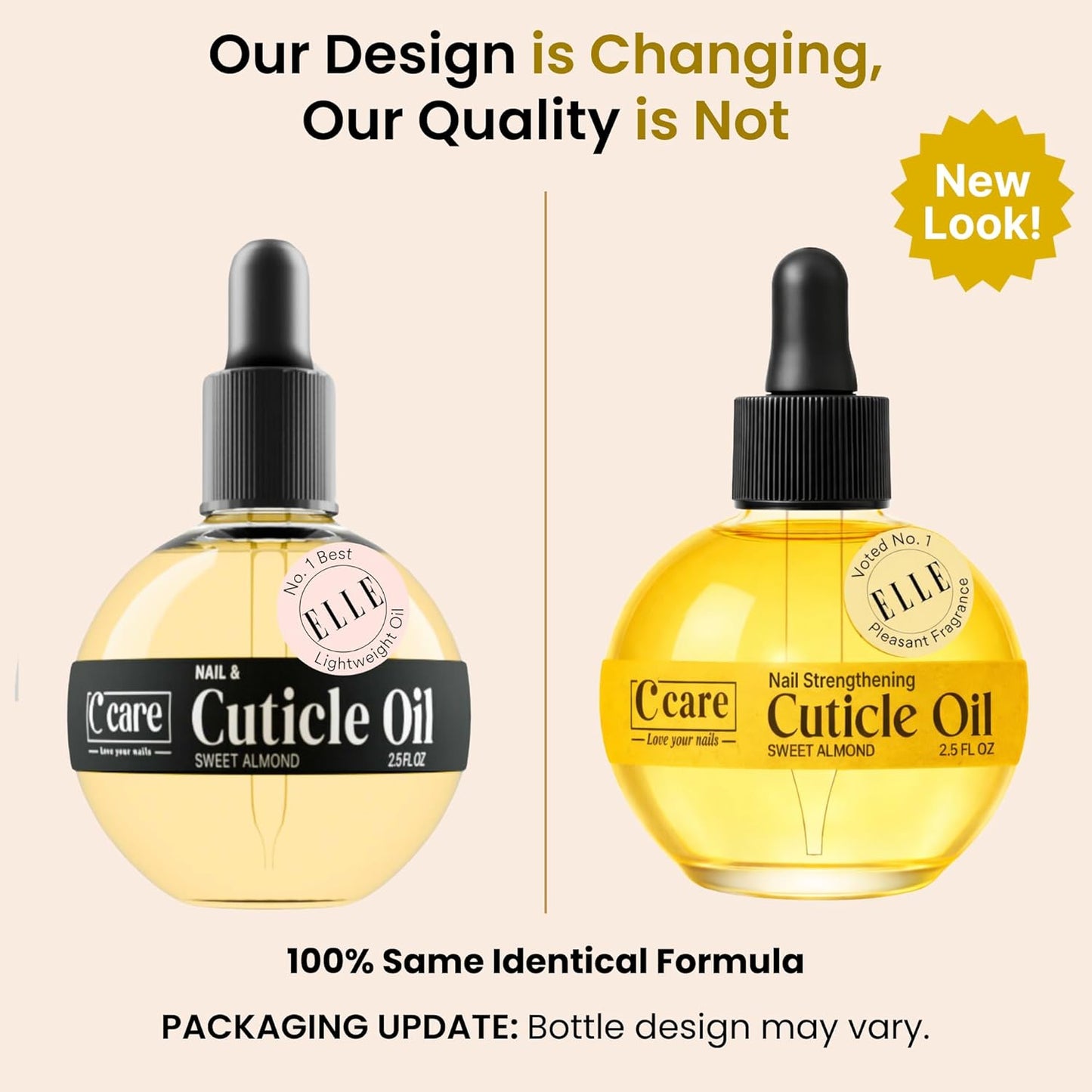 C CARE Sweet Almond Cuticle Oil For Nails - Repairs Cuticles Overnight - Moisturizes and Strengthens Nails and Cuticles - Dropper & Brush included - 2.5oz