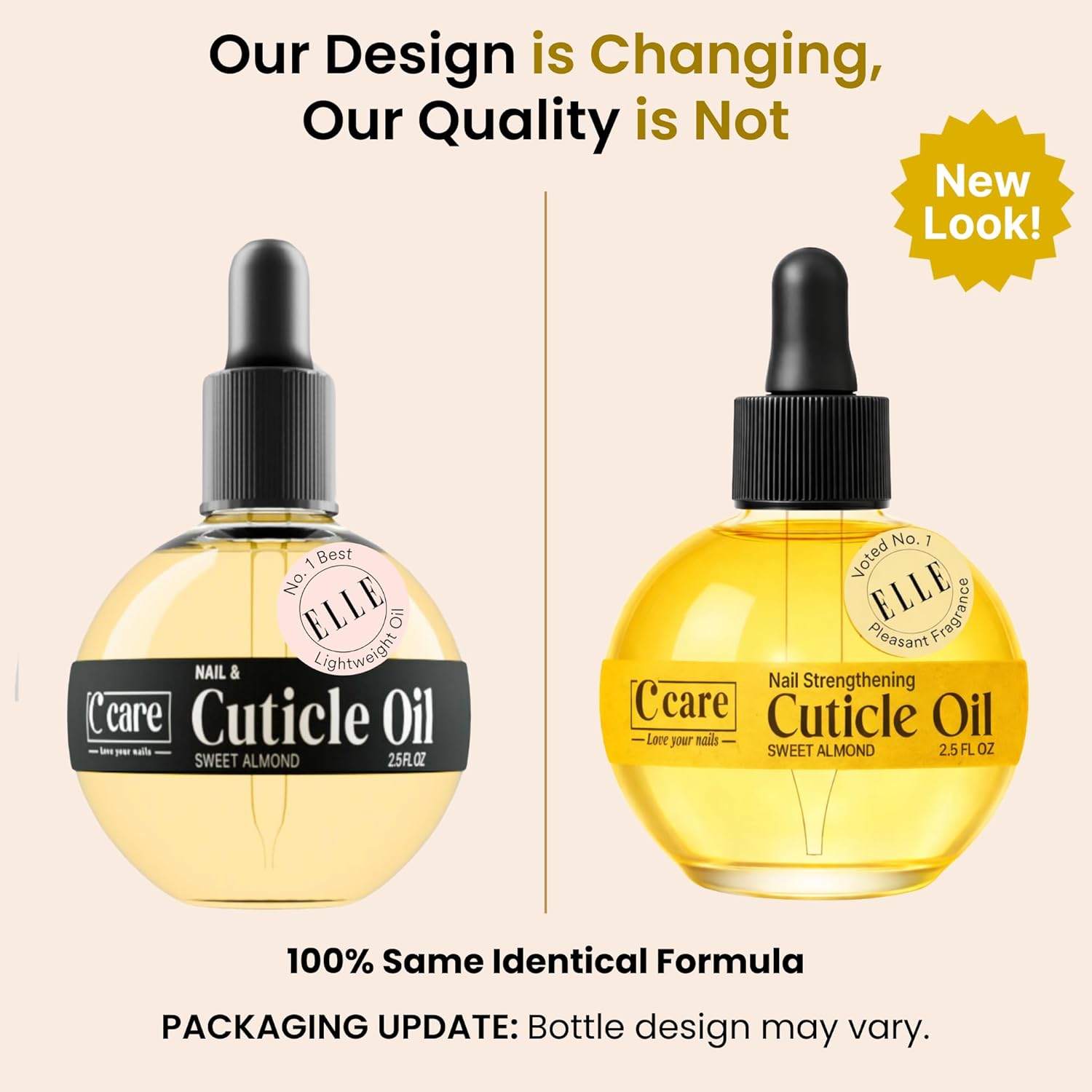 C CARE Sweet Almond Cuticle Oil For Nails - Repairs Cuticles Overnight - Moisturizes and Strengthens Nails and Cuticles - Dropper & Brush included - 2.5oz