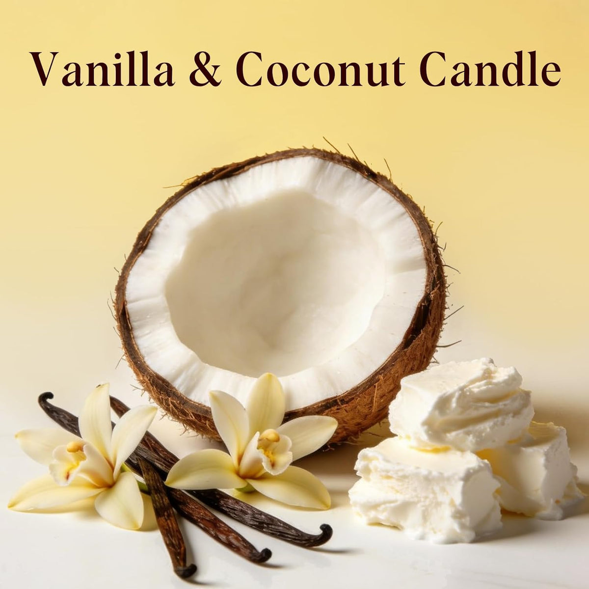 Homsolver 7OZ Creamy Vanilla Coconut Scented Candle