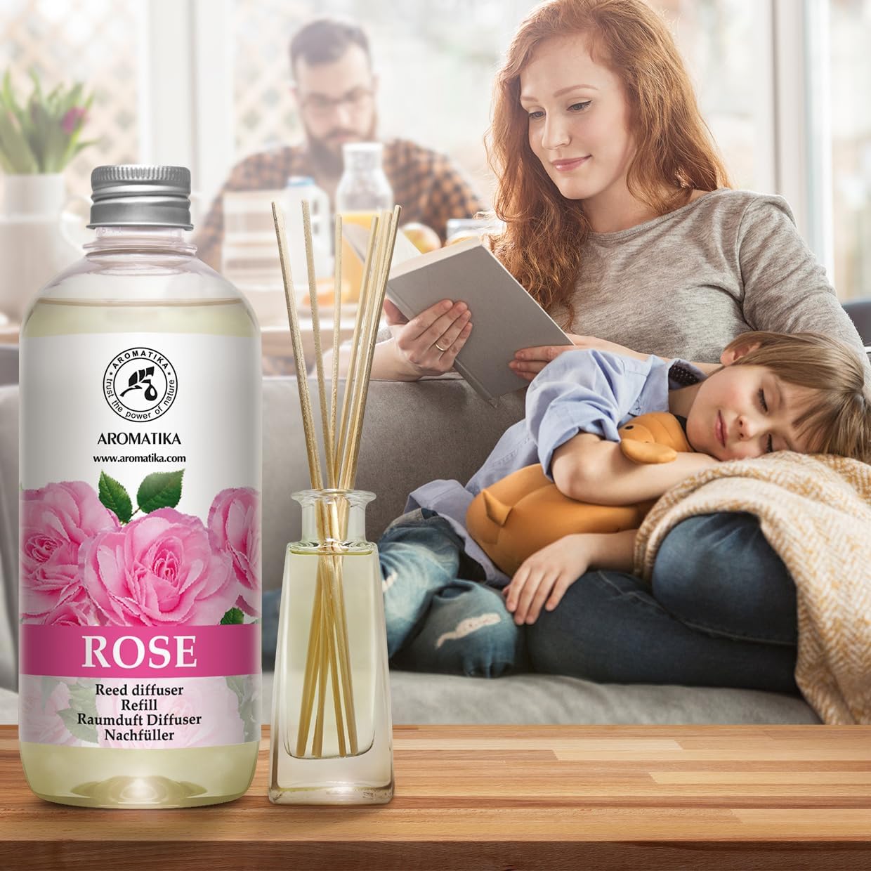 Rose Reed Refill Diffuser 17 Fl Oz - Room Diffuser Refill - Home Fragrance - Room Freshener - Scented Diffuser with Rose Aroma - Diffuser with Rose Scent - Floral Fragrance