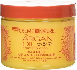 Creme of Nature Argan Oil from Morocco Day & Night Hair & Scalp Conditioner Hair Dress, Softens, Hydrates, Adds Shine & Improves Manageability, 4 oz