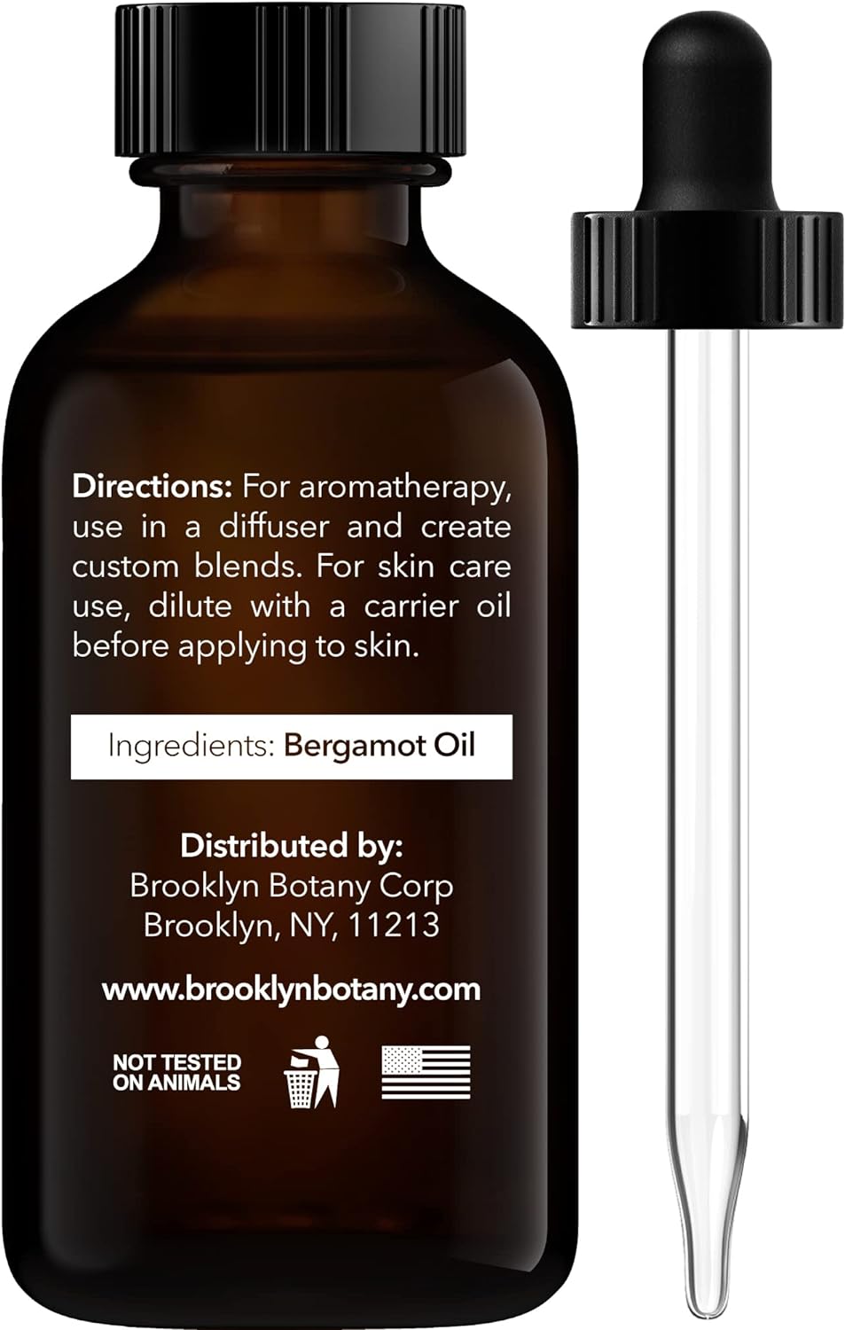Brooklyn Botany Bergamot Essential Oil - 100% Pure and Natural - Premium Grade Oil with Dropper - for Aromatherapy and Diffuser - 1 Fl Oz