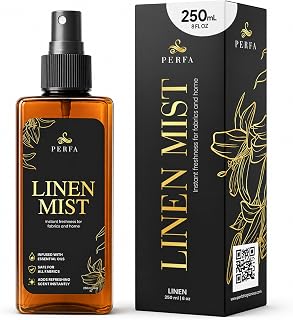 Room and Linen Spray - 250ml Long Lasting Fabric Refresher Spray for Bedding, Laundry, Pillow, Sheets and Curtains with Odor Eliminator Formula - Room Freshener Spray for Hotel & Home by Perfa