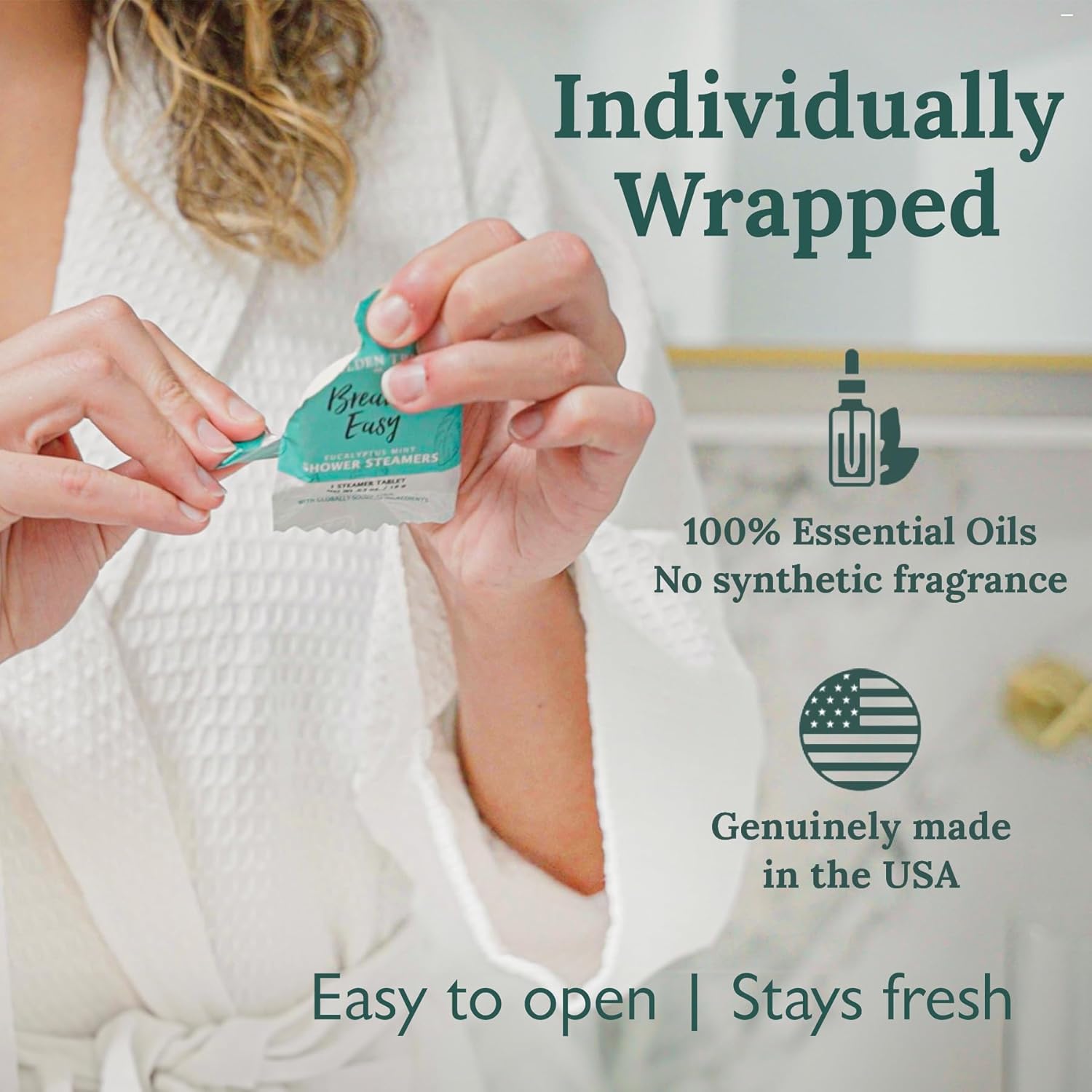 Gilden Tree Shower Steamers Aromatherapy Variety Pack – Sinus Relief, Relaxation & Energy Essential Oils, Birthday Gifts for Women Men Teens Adults, Individually Wrapped Made in USA (6 Pack, 3 Scents)